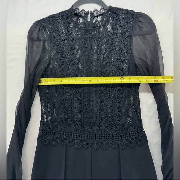 bebe Black Sheer Lace Jumpsuit - Picture 7 of 10